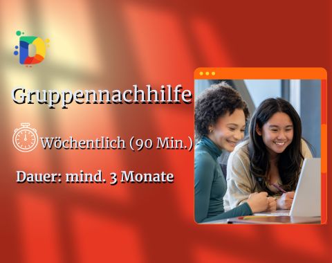 Wöchentliche intensive Gruppennachhilfe (min. 3 Monate)