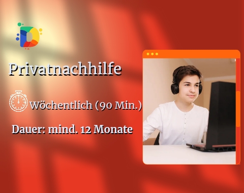 Wöchentliche langfristige Privatnachhilfe (min. 12 Monate)