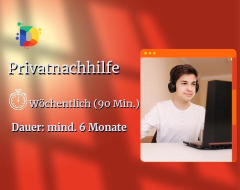 Wöchentliche Privatnachhilfe (min. 6 Monate)